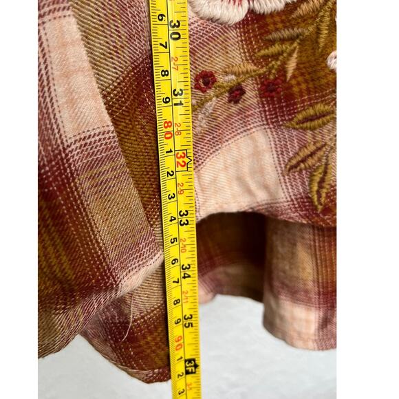 NWT Anthropologie Kyla Seo Shirt Dress Sz Small Embroidery Check Pattern - Picture 9 of 11